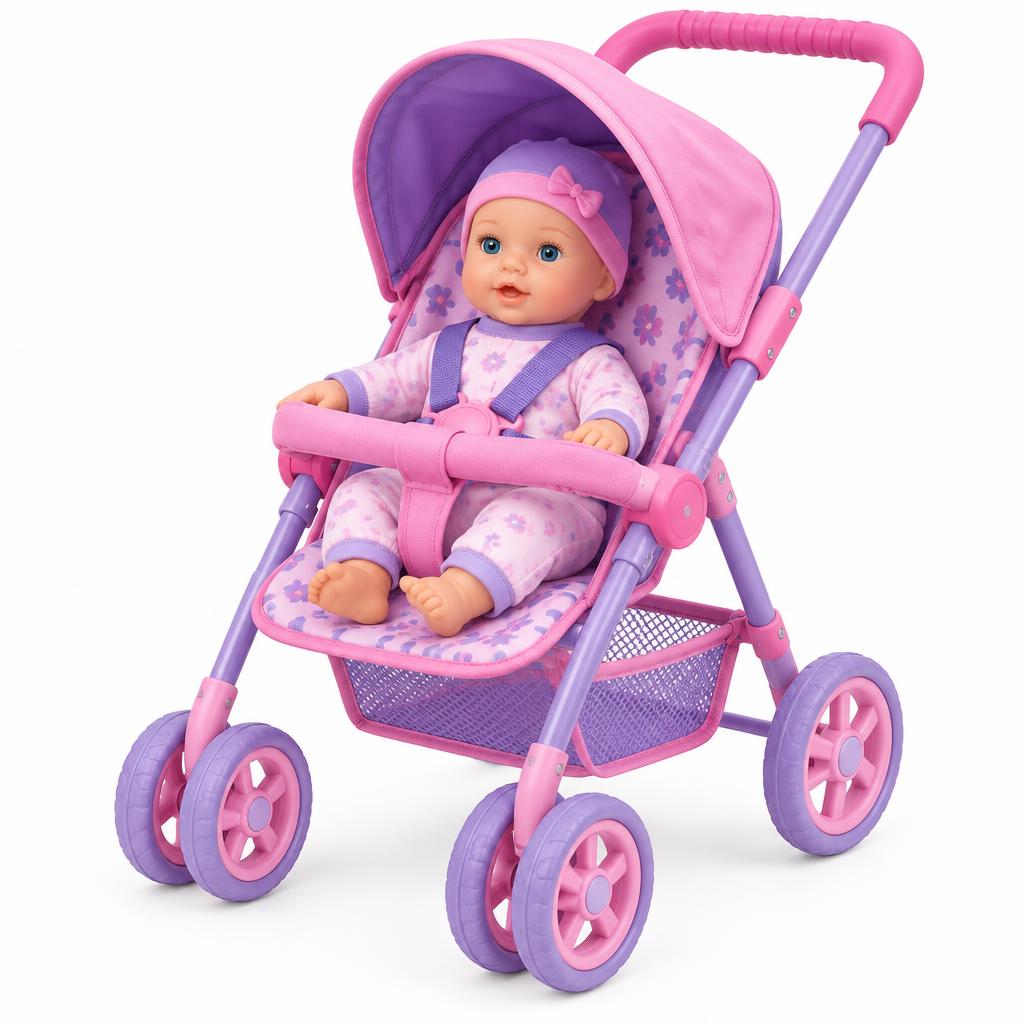 Carrinho de Bebê para Boneca com Capota