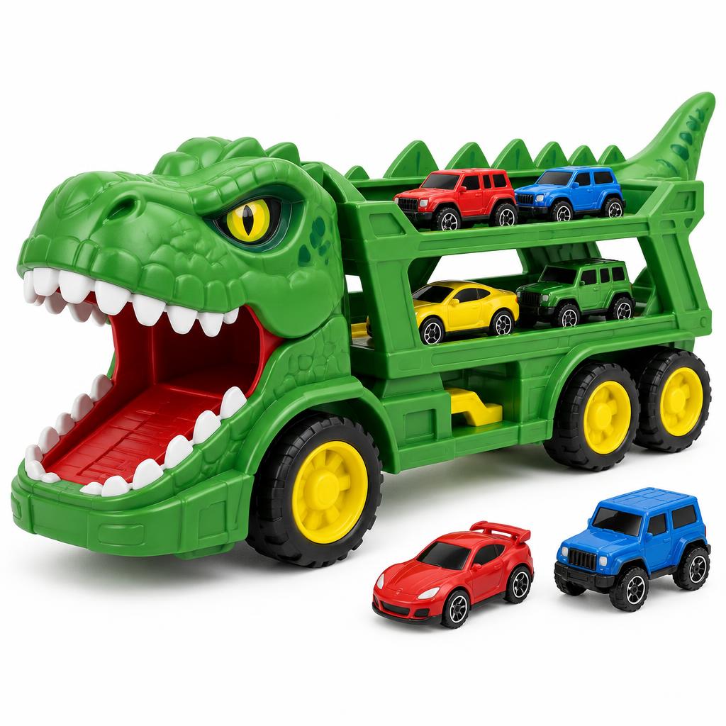 Caminhão Dinossauro Transportador com Carrinhos
