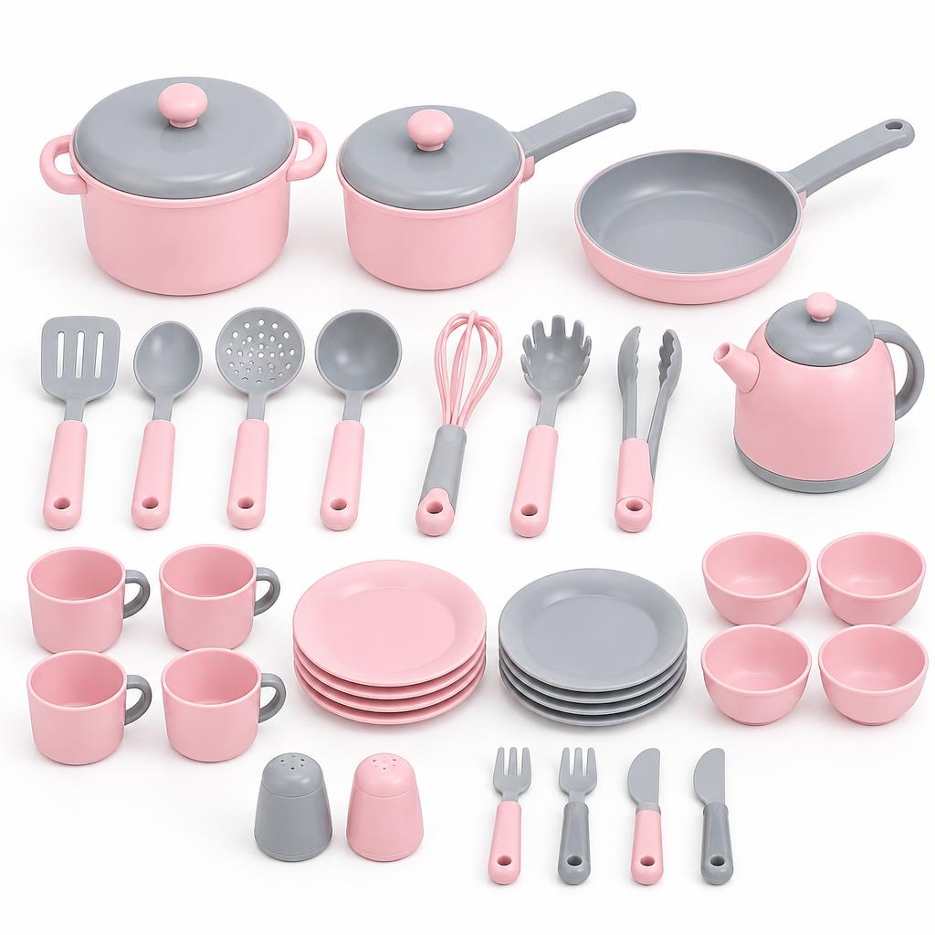 Kit Cozinha Infantil com 17 Peças — Panelas e Utensílios