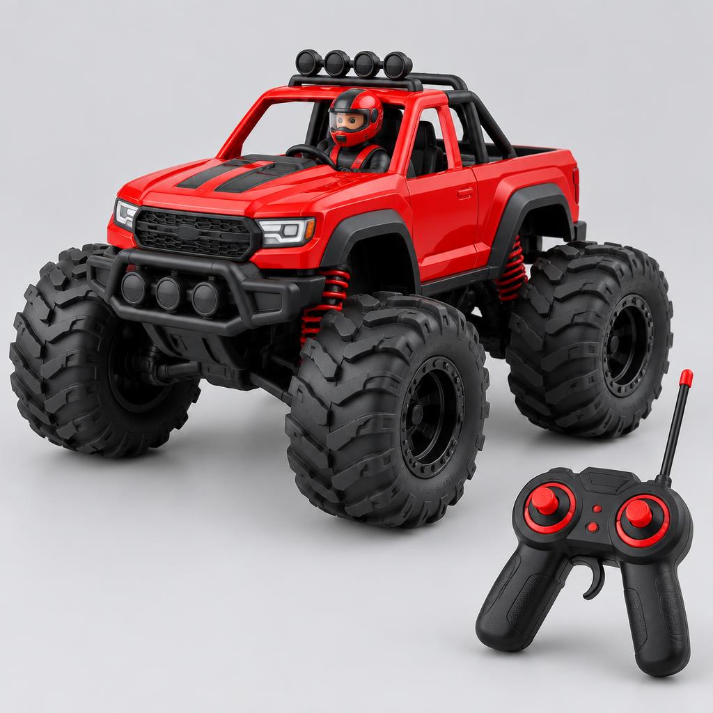 Monster Truck 4x4 Vermelho de Controle Remoto com Piloto